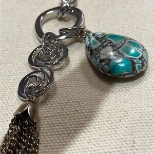 Turquoise Mosaic Pendant Necklace - Women's Silver-Tone Jewelry